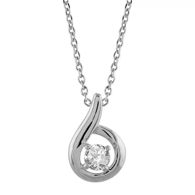 Collier goutte à pierre blanche synthétique – Argent 925 rhodié | Azuline