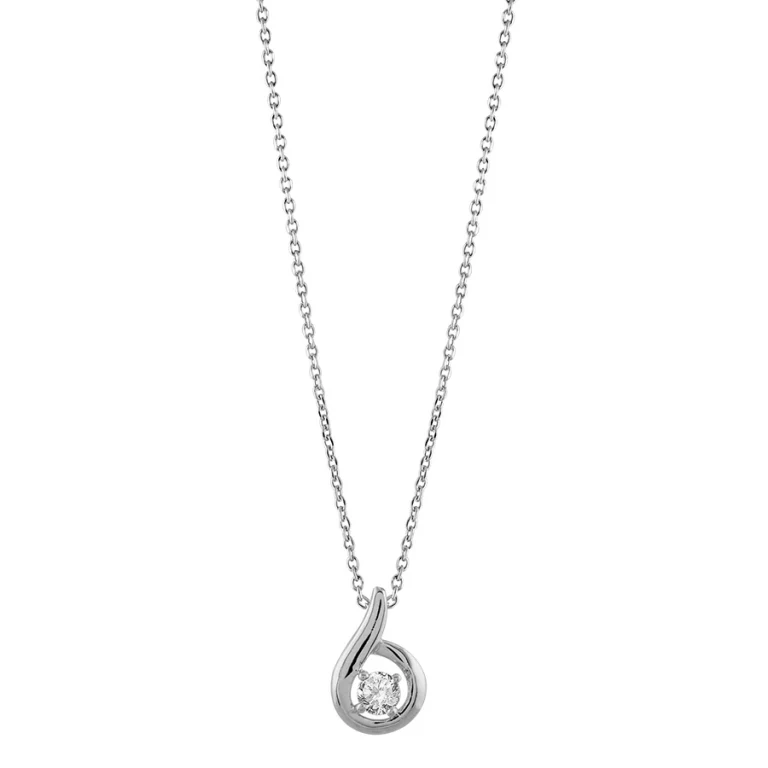 Collier goutte à pierre blanche synthétique – Argent 925 rhodié | Azuline