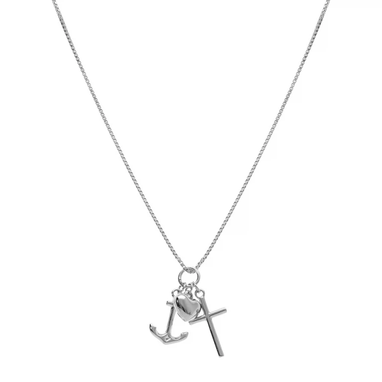 Collier croix ancre cœur – Argent 925 rhodié | Azuline