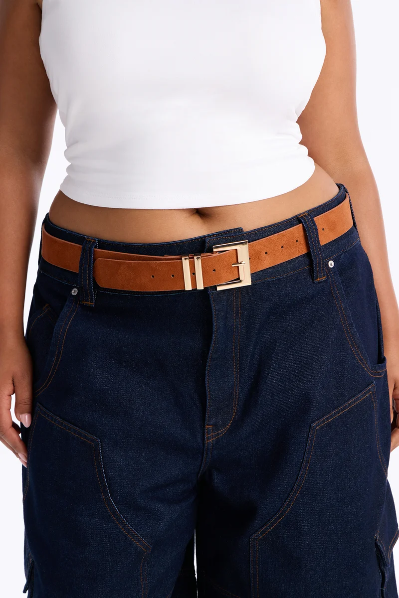 Too Far Gone Leather Belt - Cognac