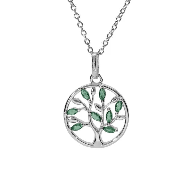 Collier cercle serti d’oxydes verts – Argent 925 rhodié | Azuline