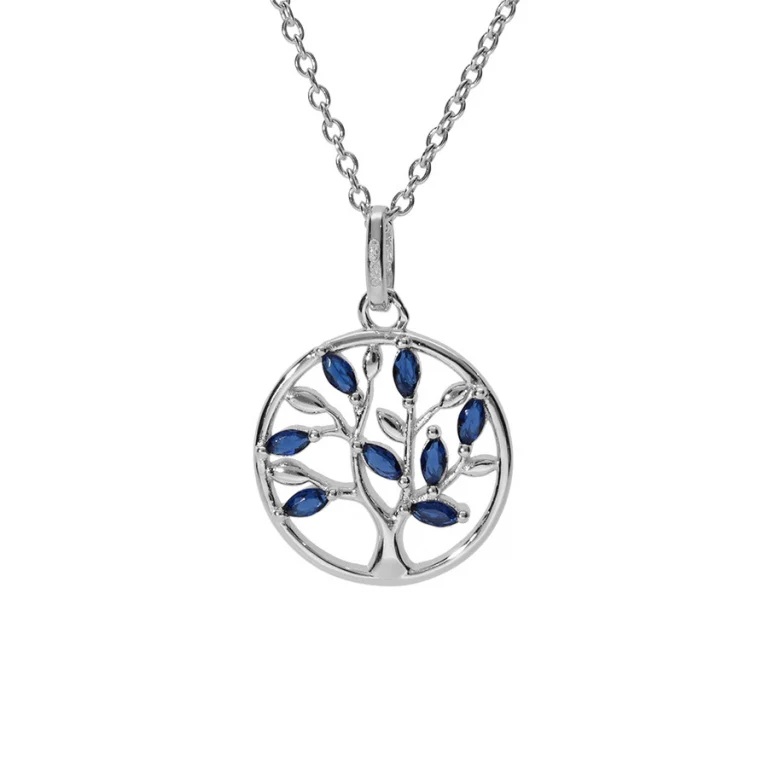Collier cercle serti d’oxydes bleus – Argent 925 rhodié | Azuline