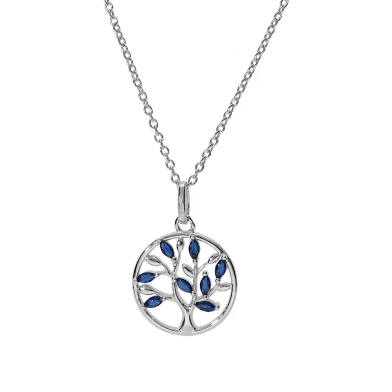 Collier cercle serti d’oxydes bleus – Argent 925 rhodié | Azuline