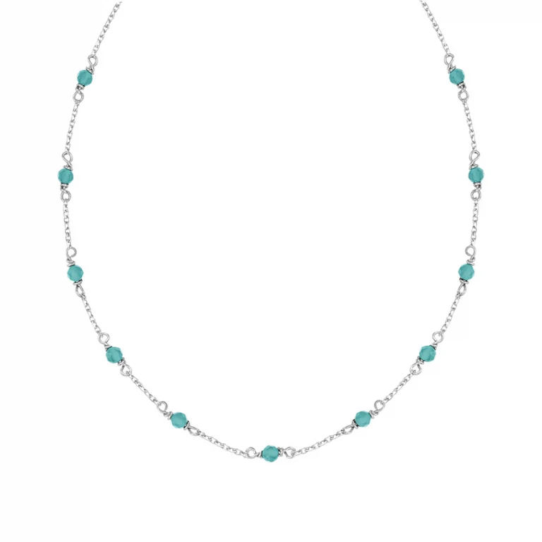 Collier pierre amazonite – Argent 925 rhodié | Azuline