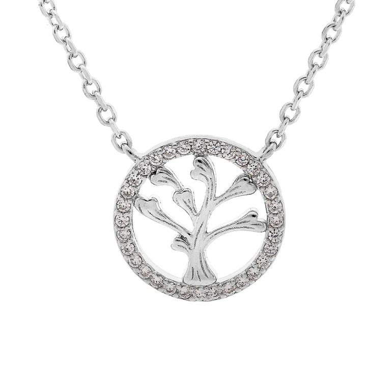 Collier arbre de vie contour – Argent 925 rhodié | Azuline