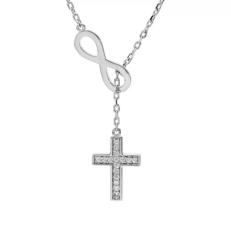 Collier infini croix – Argent 925 rhodié | Azuline