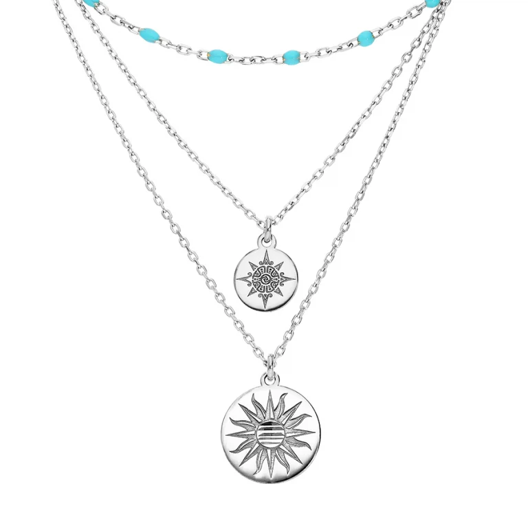 Collier soleil en résine – Argent 925 rhodié | Azuline