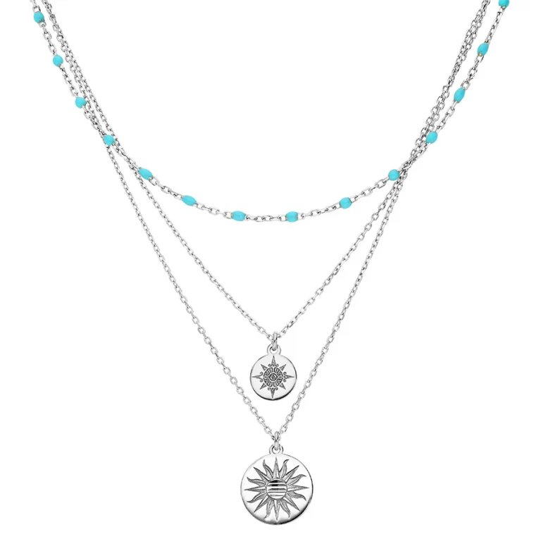 Collier soleil en résine – Argent 925 rhodié | Azuline