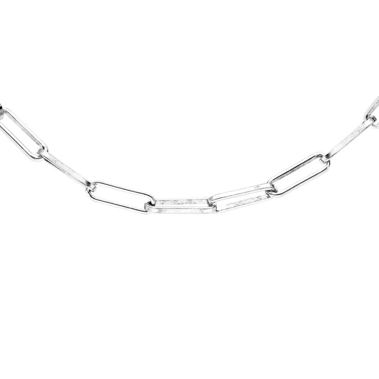 Collier maille rectangulaire grand modèle – Argent 925 rhodié | Azuline