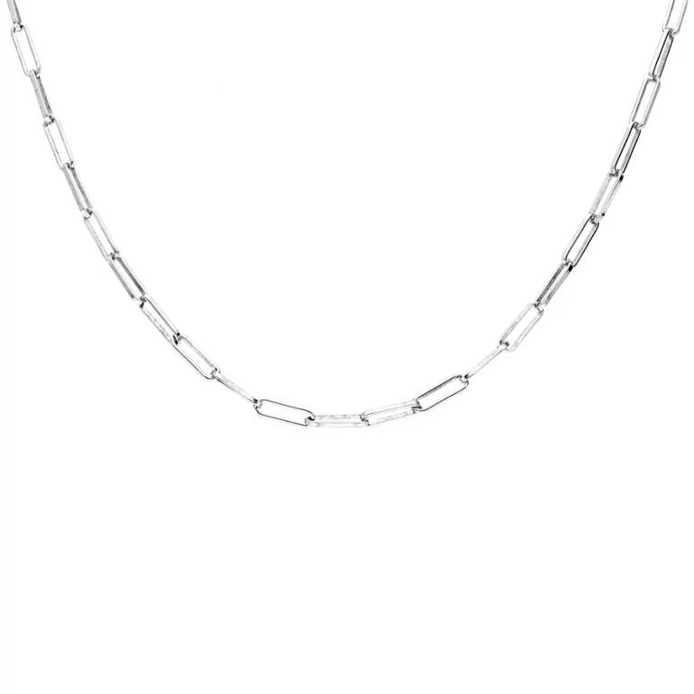 Collier maille rectangulaire grand modèle – Argent 925 rhodié | Azuline