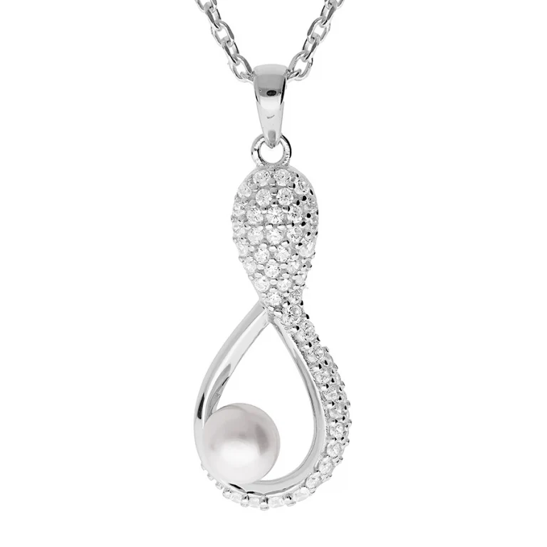Collier pendentif perle – Argent 925 rhodié | Azuline