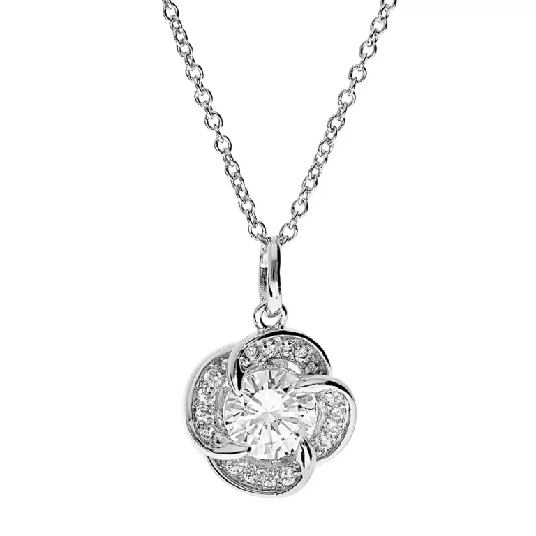 Collier nœud d’amour – Argent 925 rhodié | Azuline