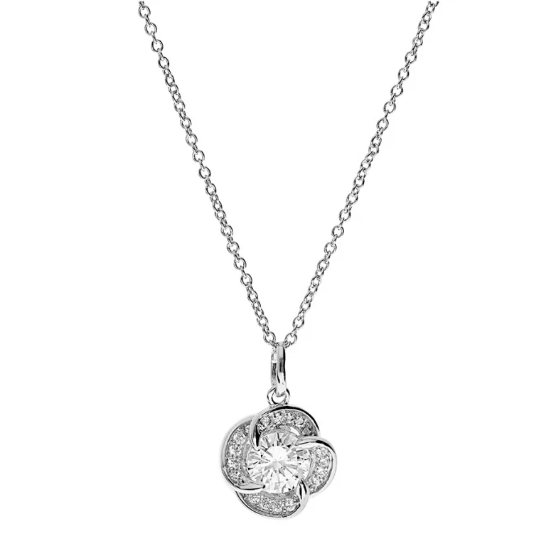 Collier nœud d’amour – Argent 925 rhodié | Azuline