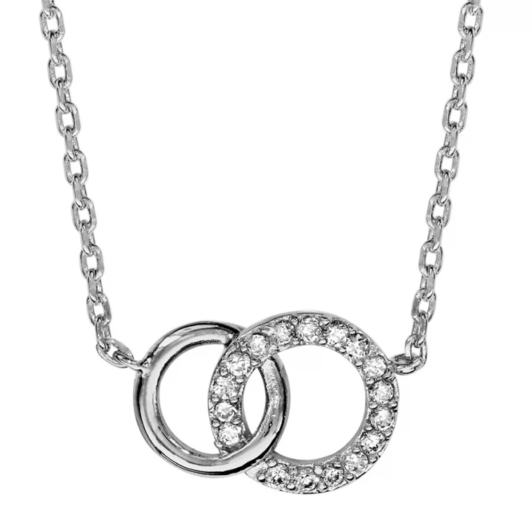 Collier cercle à pierres blanches synthétiques – Argent 925 rhodié | Azuline