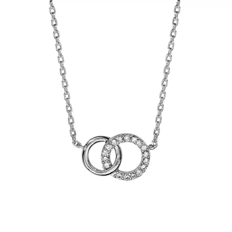 Collier cercle à pierres blanches synthétiques – Argent 925 rhodié | Azuline