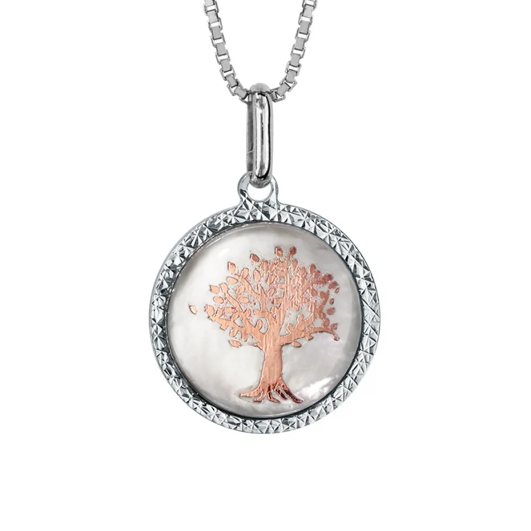 Collier rond à nacre nacré grand modèle – Argent 925 rhodié | Azuline