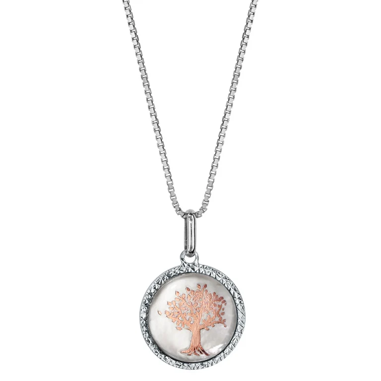 Collier rond à nacre nacré grand modèle – Argent 925 rhodié | Azuline