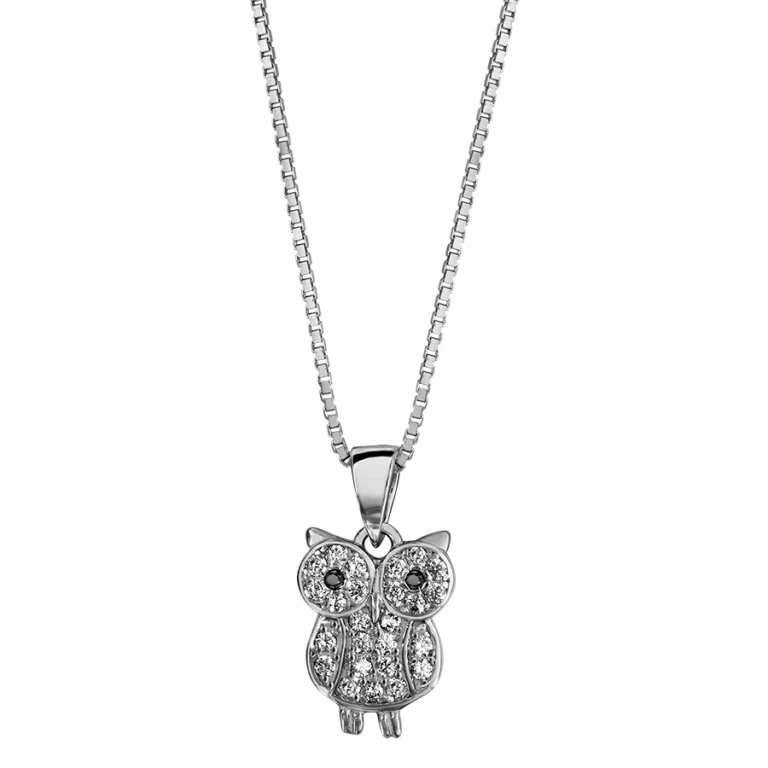 Collier hibou – Argent 925 rhodié | Azuline