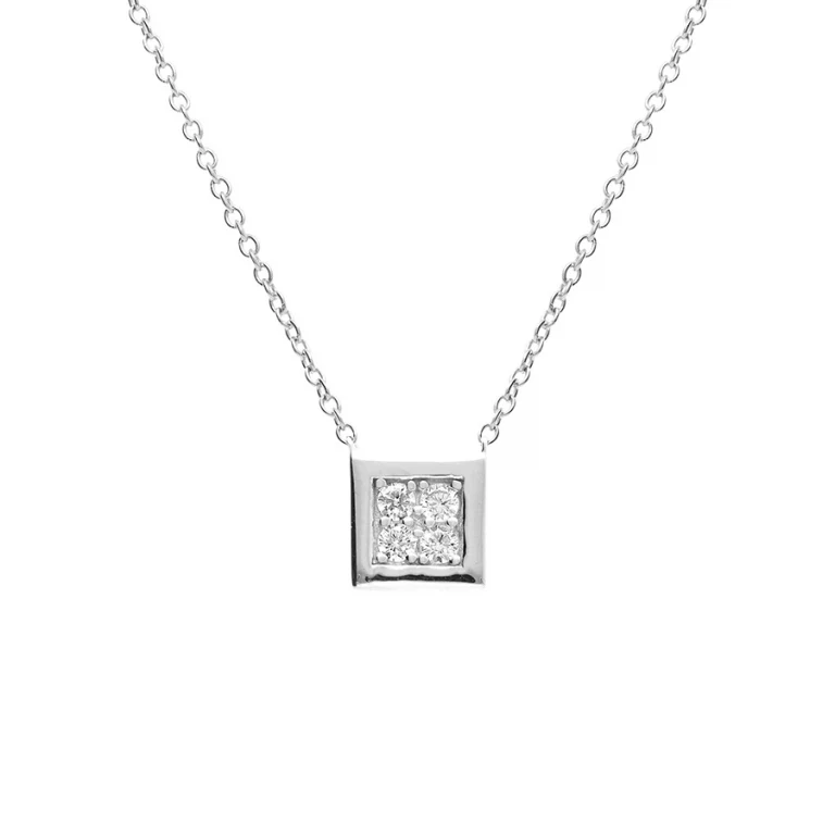 Collier carrée – Argent 925 rhodié | Azuline