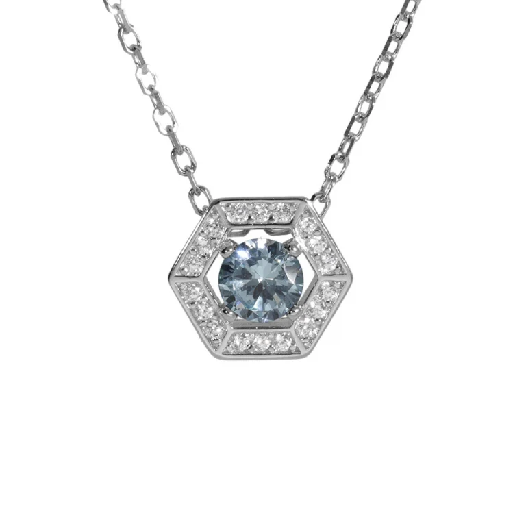 Collier hexagonal – Argent 925 rhodié | Azuline