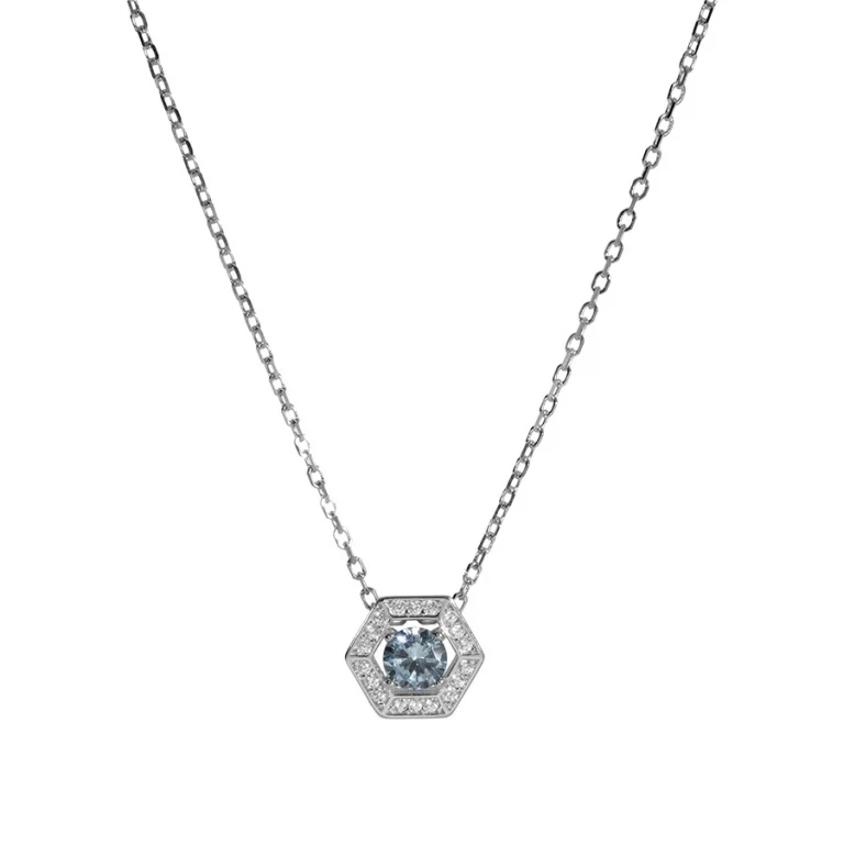 Collier hexagonal – Argent 925 rhodié | Azuline