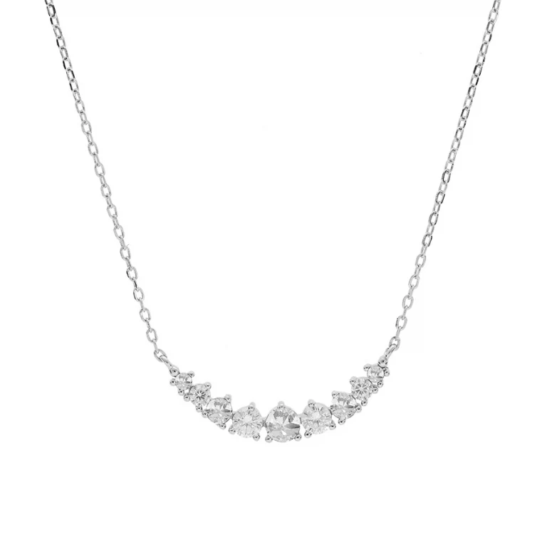 Collier arrondi serti d’oxydes – Argent 925 rhodié | Azuline