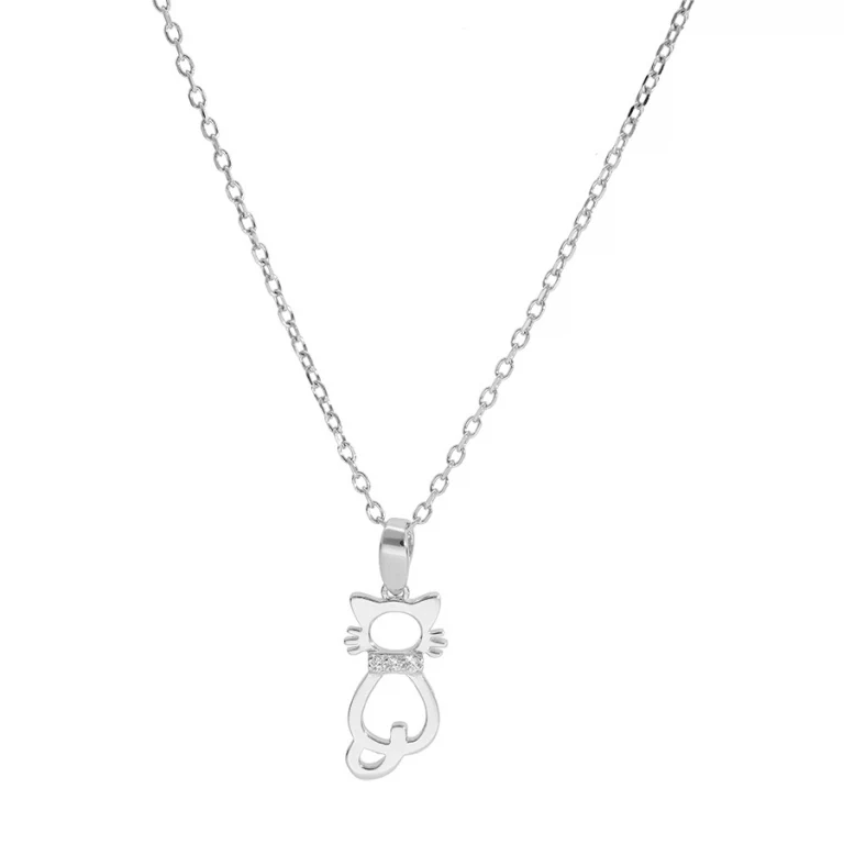 Collier chat ajouré – Argent 925 rhodié | Azuline