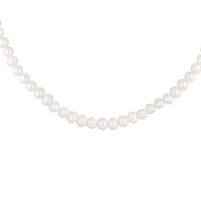 Collier long perles irrégulières 55 cm – Argent 925 rhodié | Azuline