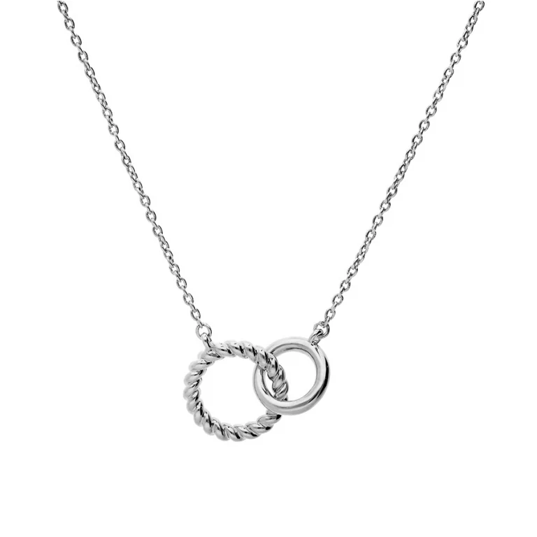 Collier double anneaux – Argent 925 rhodié | Azuline