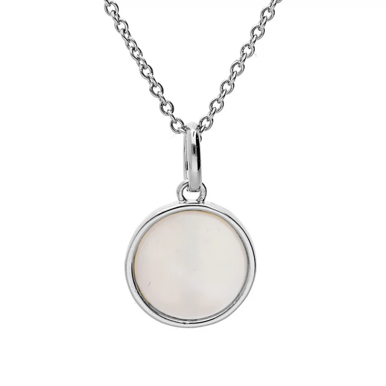 Collier rond à nacre nacré petit modèle – Argent 925 rhodié | Azuline