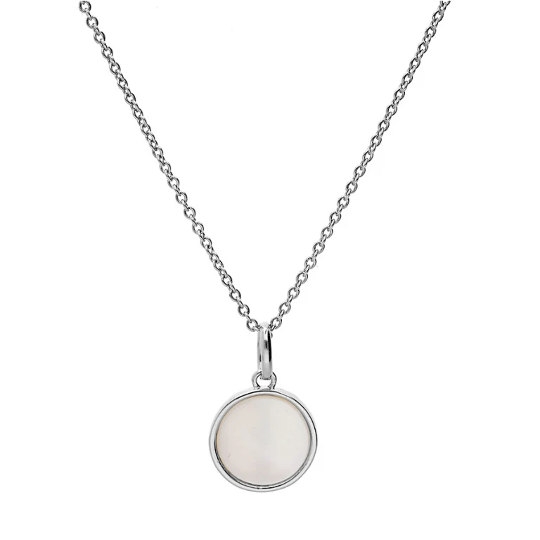 Collier rond à nacre nacré petit modèle – Argent 925 rhodié | Azuline