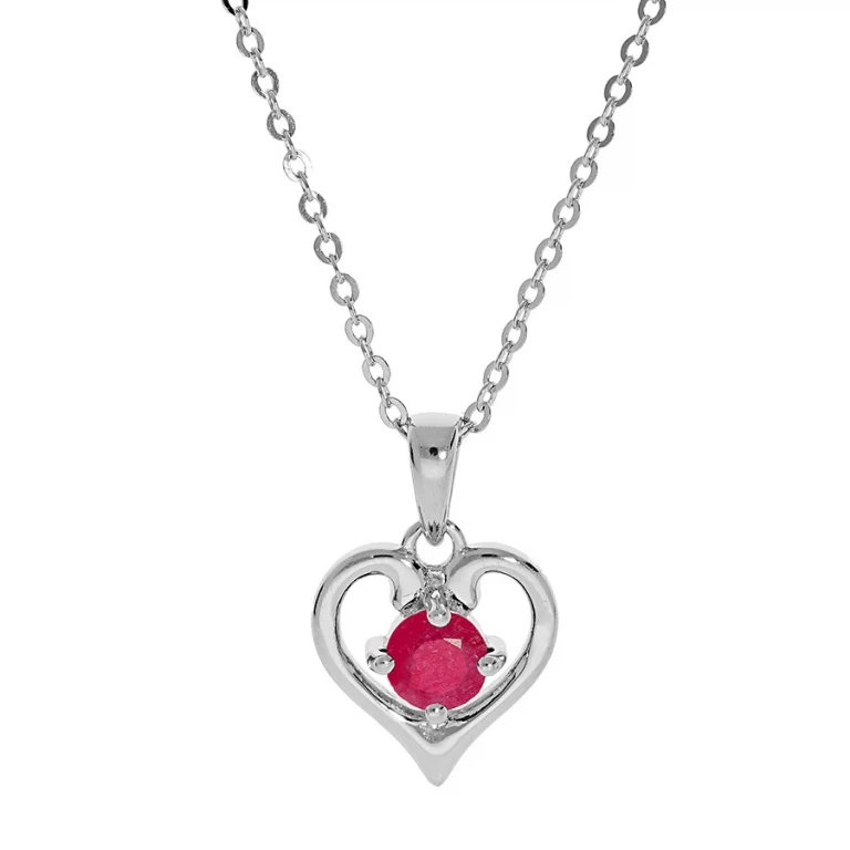 Collier cœur à oxyde rouge – Argent 925 rhodié | Azuline
