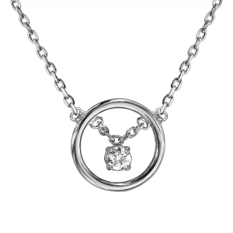 Collier cercle à oxyde blanc – Argent 925 rhodié | Azuline