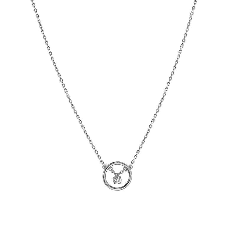 Collier cercle à oxyde blanc – Argent 925 rhodié | Azuline
