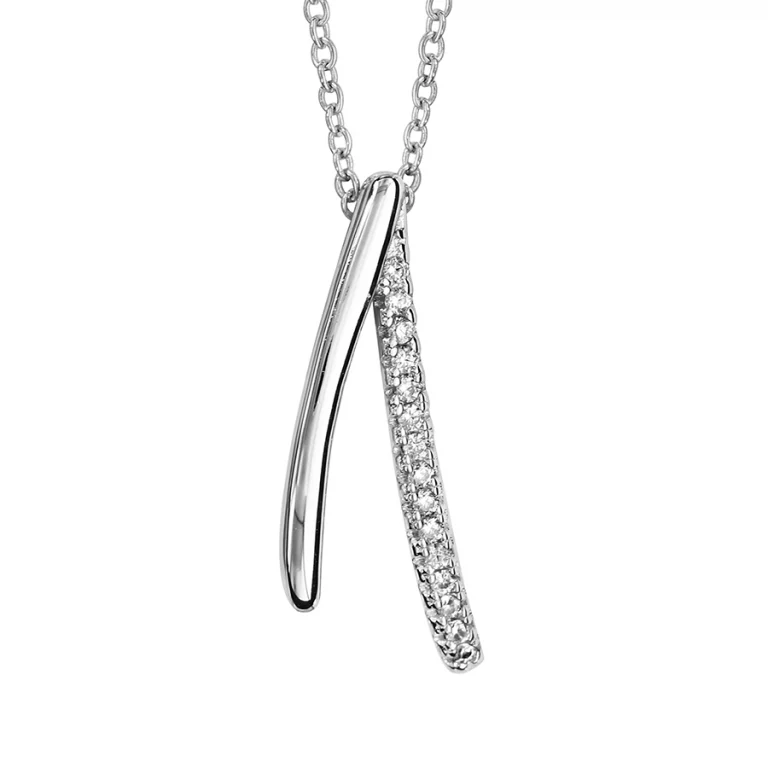 Collier v inversé – Argent 925 rhodié | Azuline