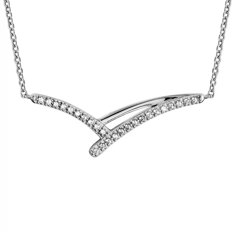 Collier forme V – Argent 925 rhodié | Azuline