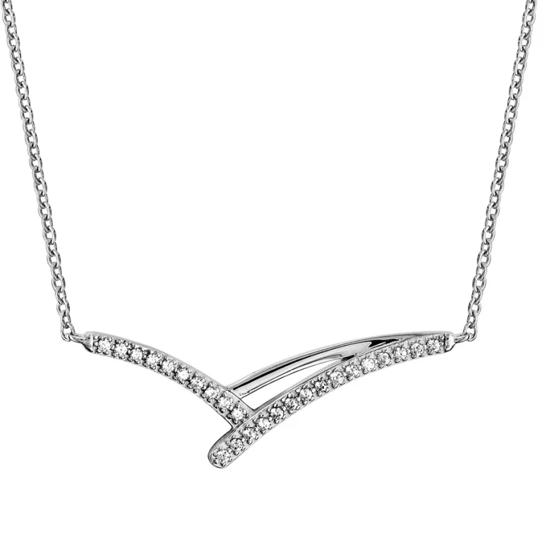 Collier forme V – Argent 925 rhodié | Azuline