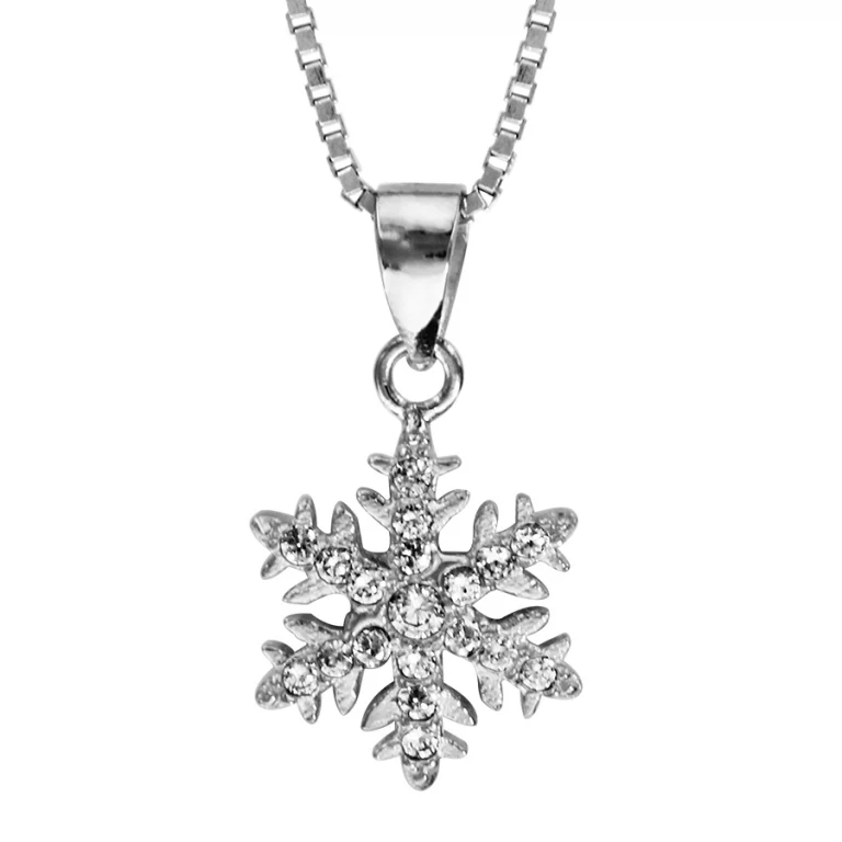 Collier flocon de neige petit modèle – Argent 925 rhodié | Azuline