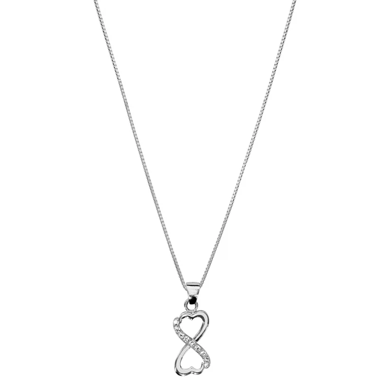 Collier cœur à pierres blanches synthétiques grand modèle – Argent 925 rhodié | Azuline