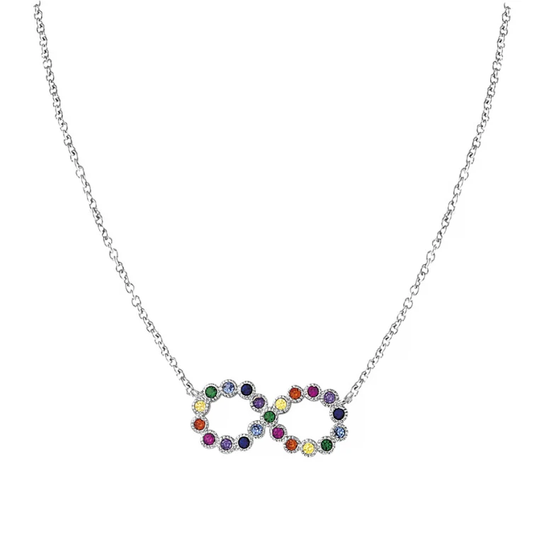 Collier infini à touches multicolores – Argent 925 rhodié | Azuline