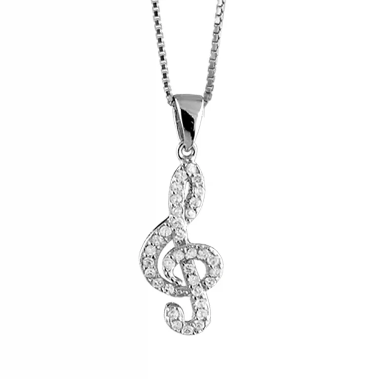 Collier clef de sol – Argent 925 rhodié | Azuline