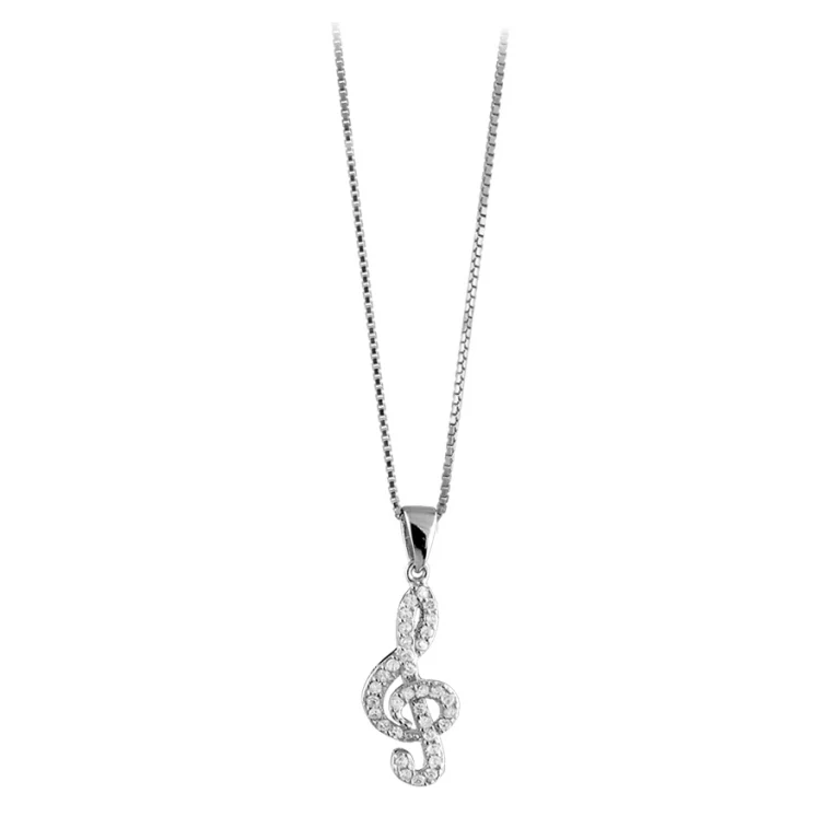 Collier clef de sol – Argent 925 rhodié | Azuline