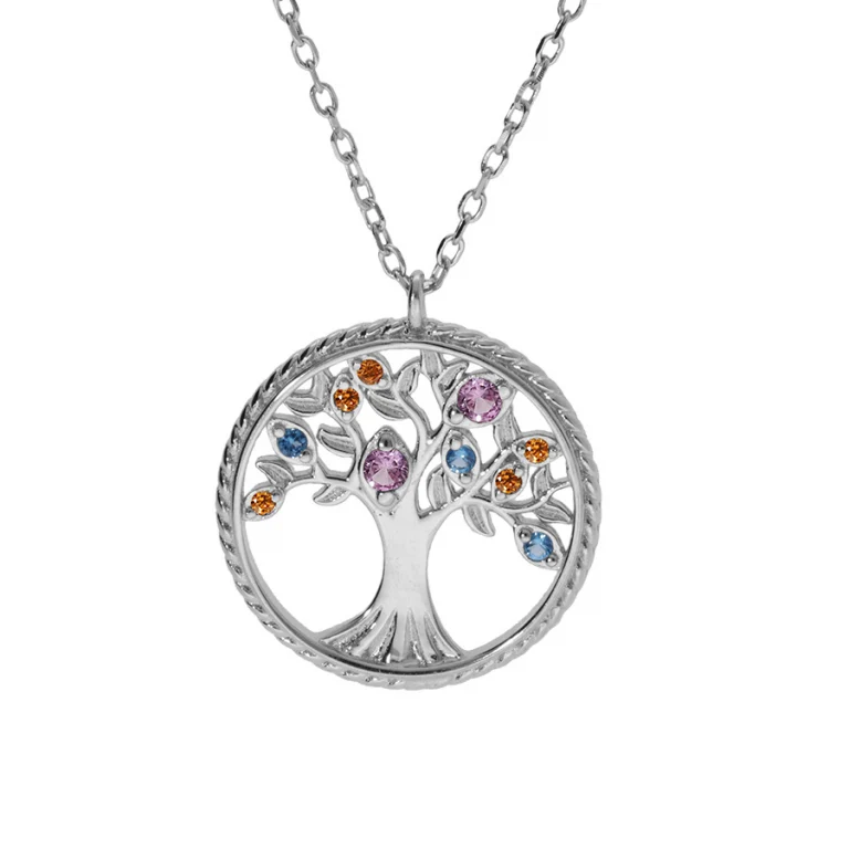 Collier cercle serti d’oxydes multicolores petit modèle – Argent 925 rhodié | Azuline