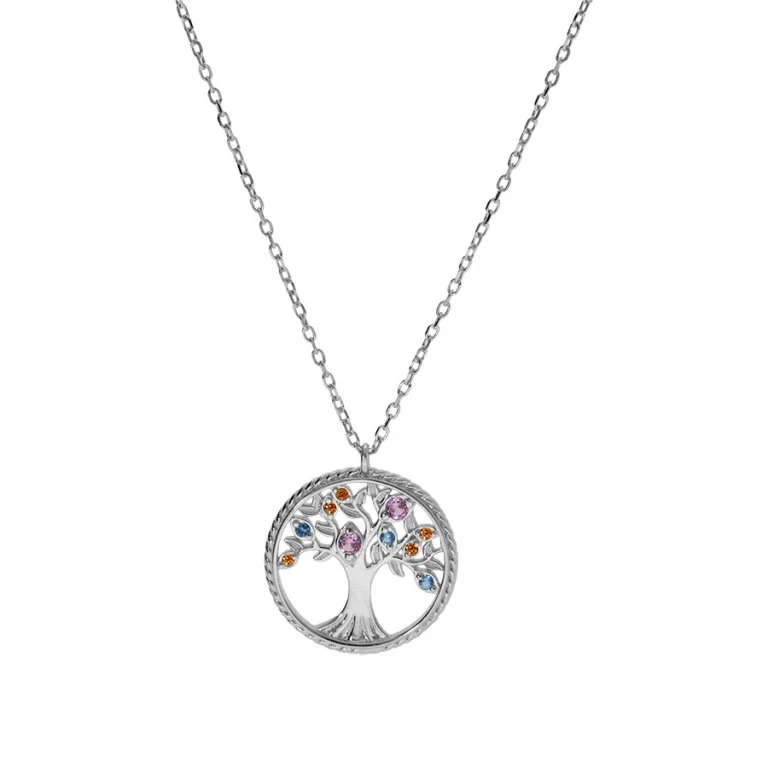 Collier cercle serti d’oxydes multicolores petit modèle – Argent 925 rhodié | Azuline