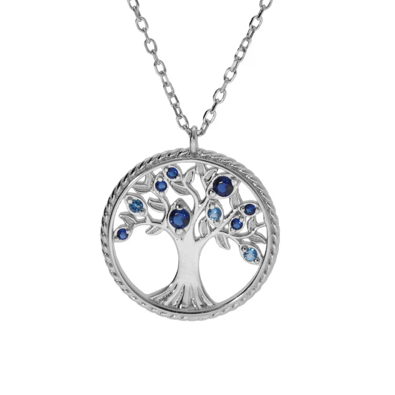 Collier cercle serti d’oxydes dégradé bleu – Argent 925 rhodié | Azuline