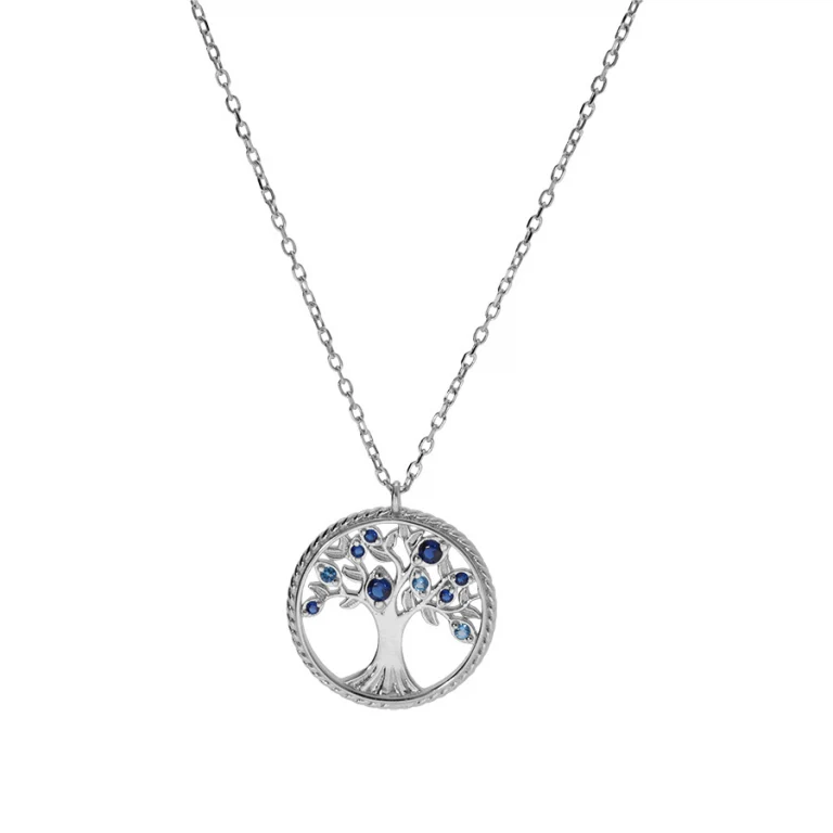 Collier cercle serti d’oxydes dégradé bleu – Argent 925 rhodié | Azuline