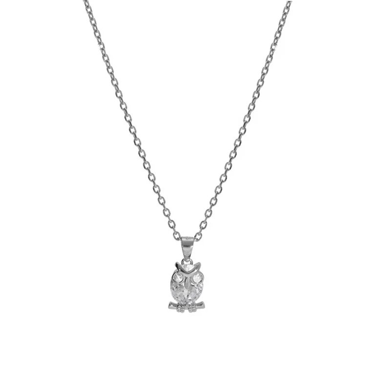 Collier chouette hibou – Argent 925 rhodié | Azuline