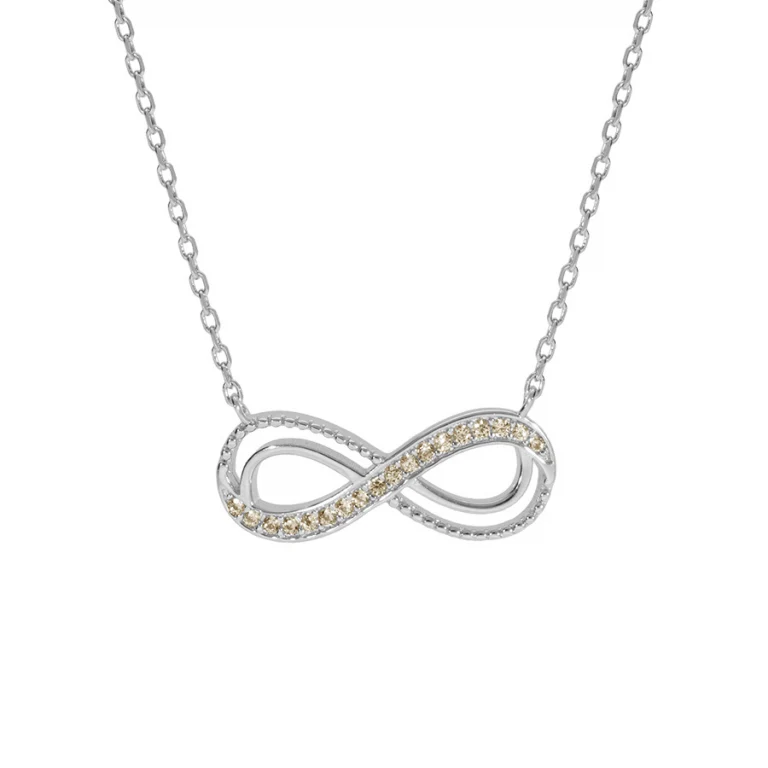 Collier infini serti d’oxydes miel – Argent 925 rhodié | Azuline