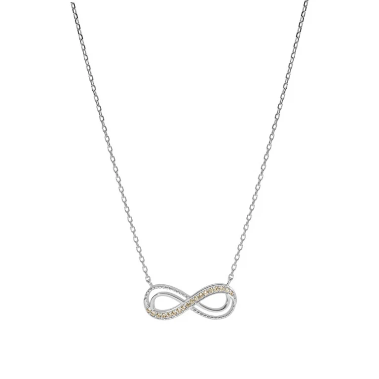 Collier infini serti d’oxydes miel – Argent 925 rhodié | Azuline