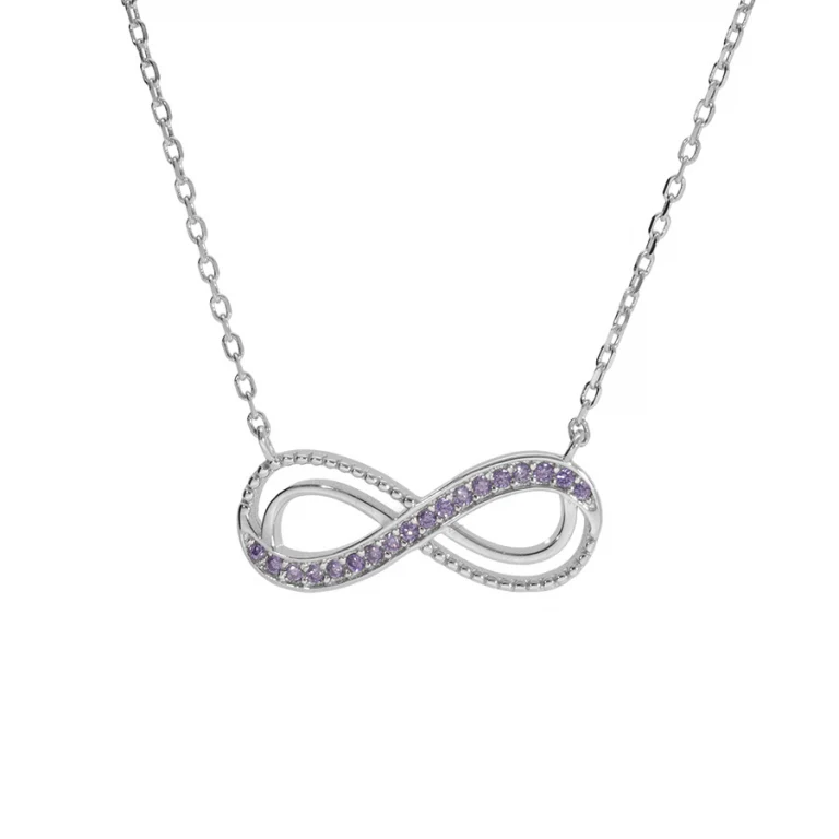 Collier infini serti d’oxydes violets – Argent 925 rhodié | Azuline